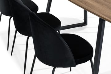 Matgrupp Jaunita Förlängningsbar 140 cm med 6 Gerardo Stol - Brun|Svart - Möbler - Bord & matgrupp - Matgrupp