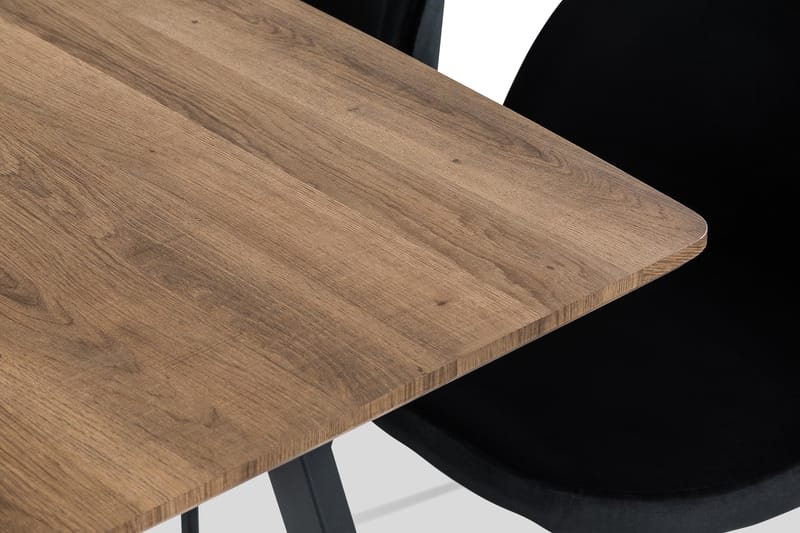 Matgrupp Jaunita Förlängningsbar 140 cm med 6 Gerardo Stol - Brun|Svart - Möbler - Bord & matgrupp - Matgrupp