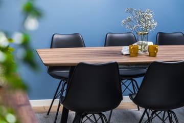 Matgrupp Jaunita Förlängningsbar 140 cm med 6 Scale Stol - Brun|Svart - Möbler - Bord & matgrupp - Matgrupp