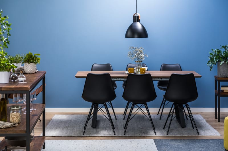 Matgrupp Jaunita Förlängningsbar 140 cm med 6 Scale Stol - Brun|Svart - Möbler - Bord & matgrupp - Matgrupp