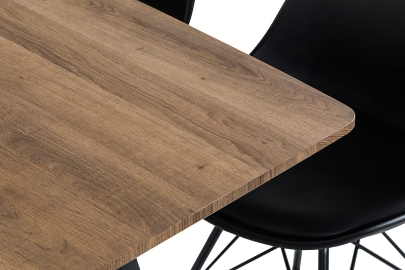 Matgrupp Jaunita Förlängningsbar 140 cm med 6 Scale Stol - Brun|Svart - Möbler - Bord & matgrupp - Matgrupp