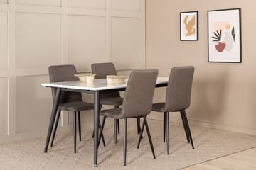 Matgrupp Jyma Förlängningsbar 150 cm inkl 4 Donmon Stolar - Vit/Svart/Grå - Möbler - Bord & matgrupp - Matgrupp