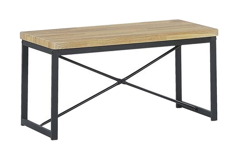 Matgrupp Kersal 110 cm Inkl 2 stolar + Bänk - Ljusbrun/Svart - Möbler - Bord & matgrupp - Matgrupp