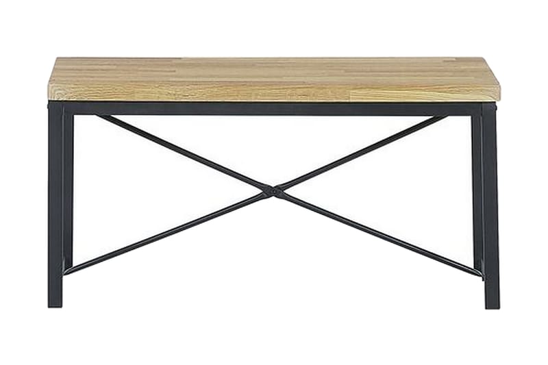 Matgrupp Kersal 110 cm Inkl 2 stolar + Bänk - Ljusbrun/Svart - Matgrupp
