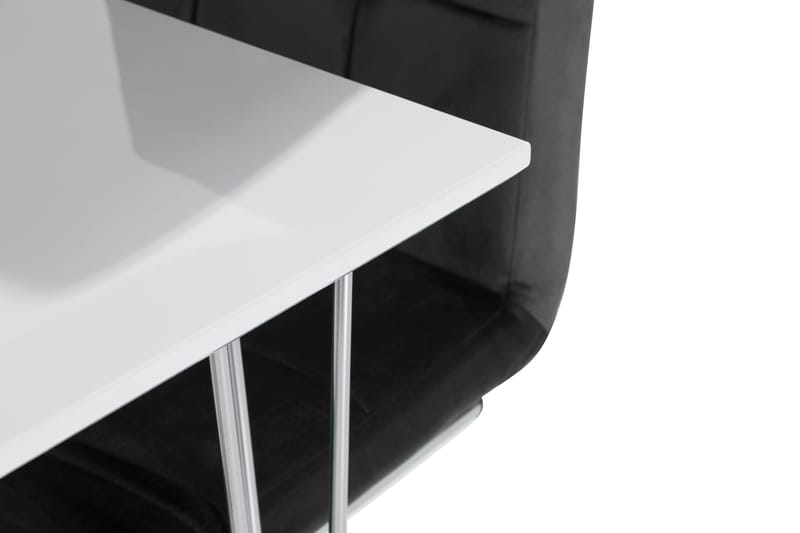 Matgrupp Kronblom 120 cm  4 st Jessed Matstol - Grå|Vit|Krom - Möbler - Bord & matgrupp - Matgrupp