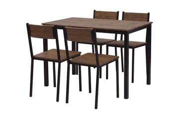 Matgrupp Krouna 110 cm Inkl 4 Stolar - Mörkbrun/Svart - Möbler - Bord & matgrupp - Matgrupp