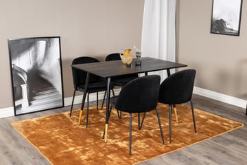Matgrupp Larrinzar 120 cm inkl 4 Matanza Stolar - Svart - Möbler - Bord & matgrupp - Matgrupp