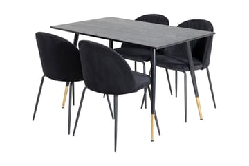Matgrupp Larrinzar 120 cm inkl 4 Matanza Stolar - Svart - Möbler - Bord & matgrupp - Matgrupp