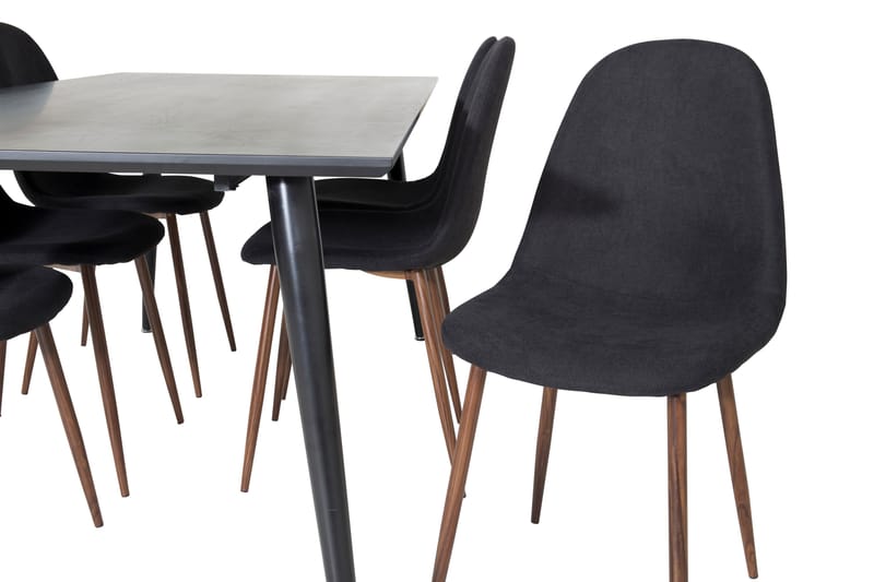 Matgrupp Larrinzar 180 cm inkl 6 Yegua Stolar - Svart/Brun - Möbler - Bord & matgrupp - Matgrupp