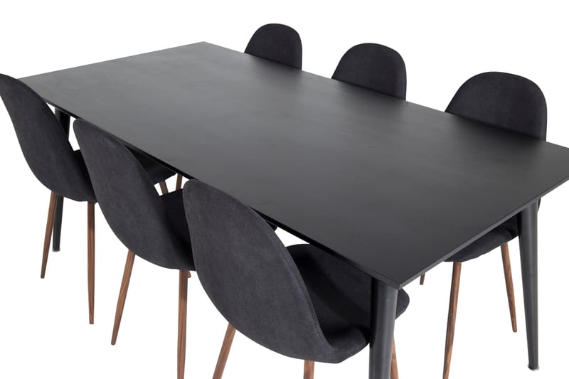 Matgrupp Larrinzar 180 cm inkl 6 Yegua Stolar - Svart/Brun - Möbler - Bord & matgrupp - Matgrupp