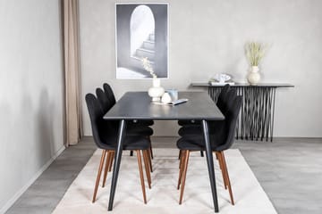 Matgrupp Larrinzar 180 cm inkl 6 Yegua Stolar - Svart/Brun - Möbler - Bord & matgrupp - Matgrupp