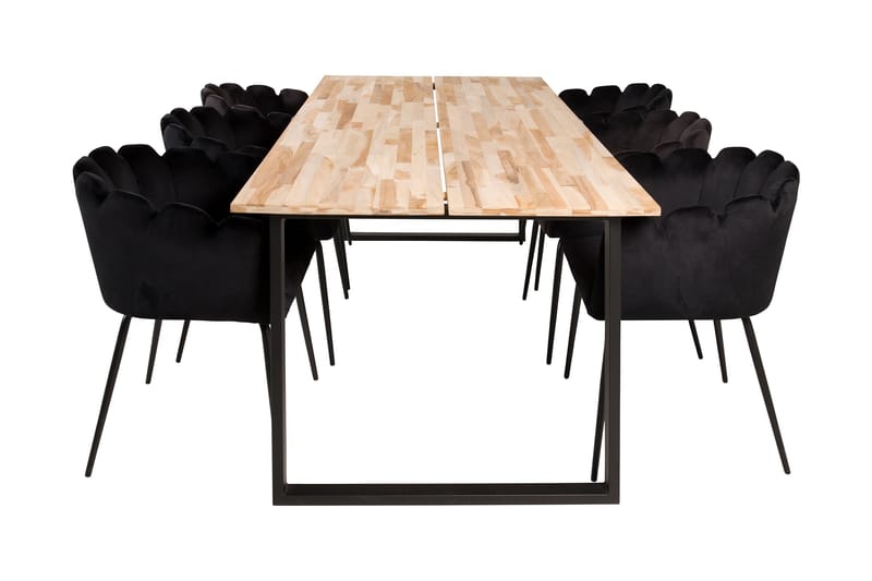 Matgrupp Laura med 6 Limhamn Matstolar Svart, Furniture Fashion