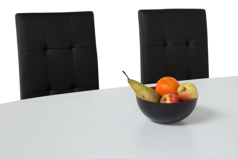 Matgrupp Lennox Vit med 6 Leo Stolar Svart - Vit|Svart - Möbler - Bord & matgrupp - Matgrupp