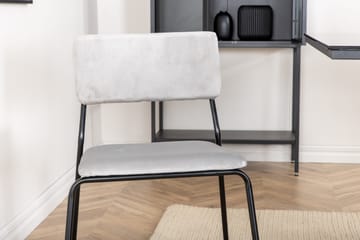 Matgrupp Leria 200 cm inkl 6 Kenth Sammetsstolar - Glas/Svart/Ljusgrå - Möbler - Bord & matgrupp - Matgrupp