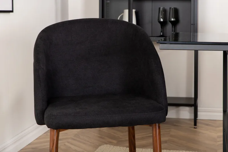 Matgrupp Leria 200 cm inkl 6 Kullersbro Stolar - Glas/Svart/Brun - Möbler - Bord & matgrupp - Matgrupp