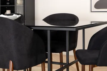 Matgrupp Leria 200 cm inkl 6 Kullersbro Stolar - Glas/Svart/Brun - Möbler - Bord & matgrupp - Matgrupp