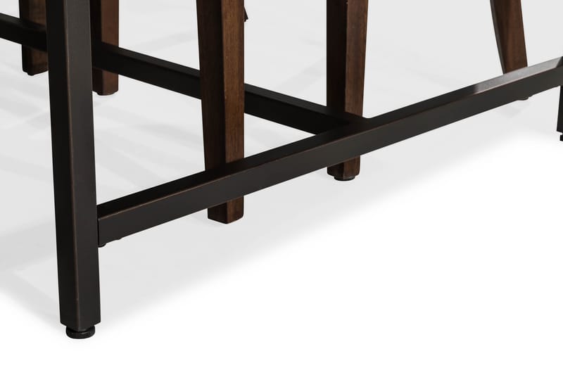 Matgrupp Limerick 140 cm med 4 Tuva Fåtölj - Rustik Alm|Svart|Brun PU - Möbler - Bord & matgrupp - Matgrupp