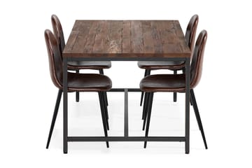 Matgrupp Limerick 180 cm med 4 Naira Stol - Rustik Alm|Svart|Brun - Möbler - Bord & matgrupp - Matgrupp
