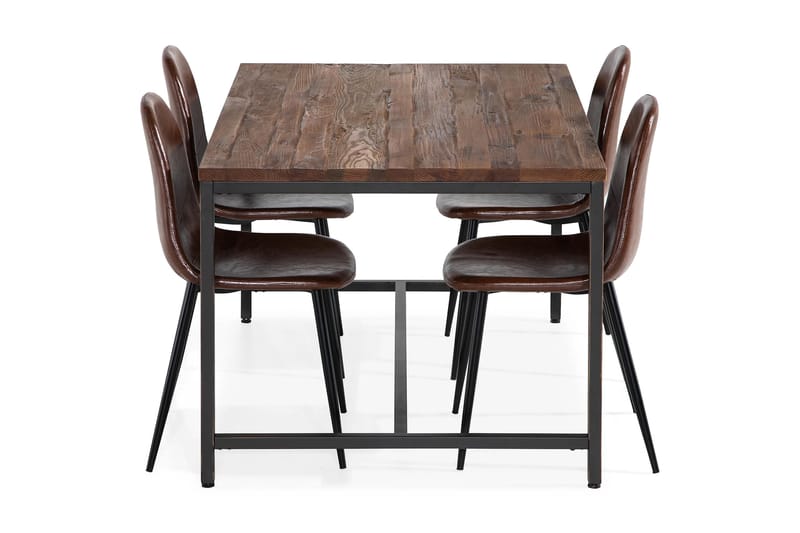 Matgrupp Limerick 180 cm med 4 Naira Stol - Rustik Alm|Svart|Brun - Möbler - Bord & matgrupp - Matgrupp