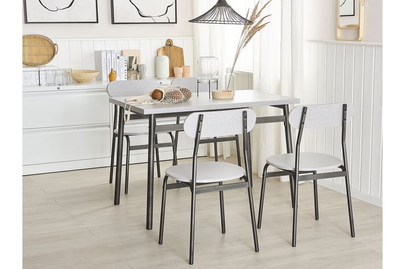 Matgrupp Lottum 110 cm Inkl 4 Stolar - Grå/Svart - Möbler - Bord & matgrupp - Matgrupp