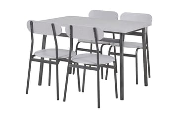 Matgrupp Lottum 110 cm Inkl 4 Stolar - Grå/Svart - Möbler - Bord & matgrupp - Matgrupp