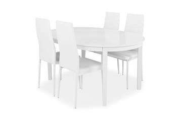Matgrupp Lowisa Förlängningsbar 150 cm med 4 Fred Stol - Vit - Möbler - Bord & matgrupp - Matgrupp