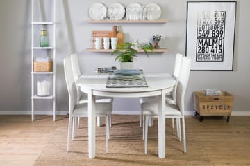 Matgrupp Lowisa Förlängningsbar 150 cm med 4 Fred Stol - Vit - Möbler - Bord & matgrupp - Matgrupp