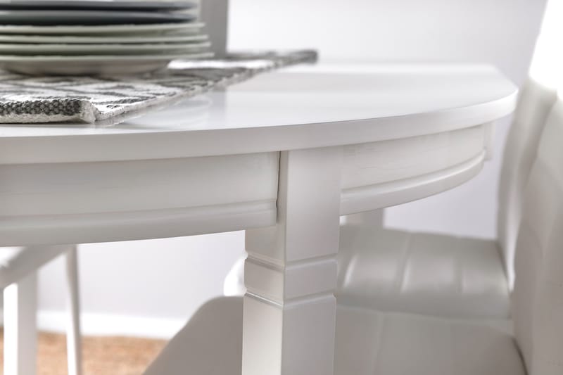 Matgrupp Lowisa Förlängningsbar 150 cm med 4 Fred Stol - Vit - Möbler - Bord & matgrupp - Matgrupp
