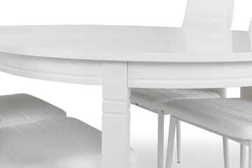 Matgrupp Lowisa Förlängningsbar 150 cm med 4 Fred Stol - Vit - Möbler - Bord & matgrupp - Matgrupp
