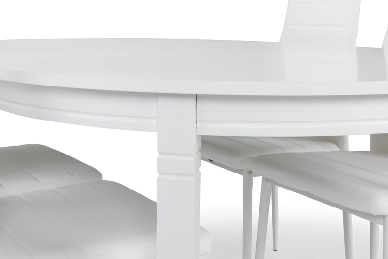 Matgrupp Lowisa Förlängningsbar 150 cm med 4 Fred Stol - Vit - Möbler - Bord & matgrupp - Matgrupp
