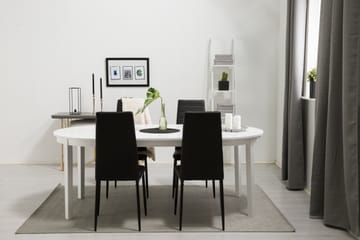Matgrupp Lowisa Förlängningsbar 150 cm med 4 Fred Stol - Vit|Svart - Möbler - Bord & matgrupp - Matgrupp