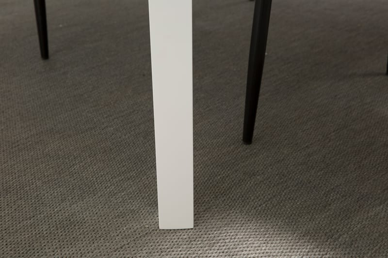 Matgrupp Lowisa Förlängningsbar 150 cm med 4 Fred Stol - Vit|Svart - Möbler - Bord & matgrupp - Matgrupp