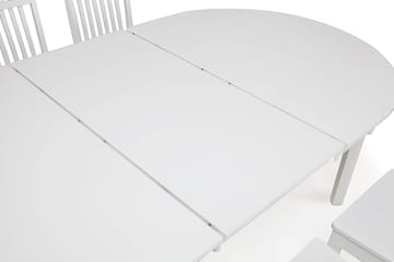 Matgrupp Lowisa Förlängningsbar 150 cm med 6 Emmie Stol - Vit|Grå - Möbler - Bord & matgrupp - Matgrupp