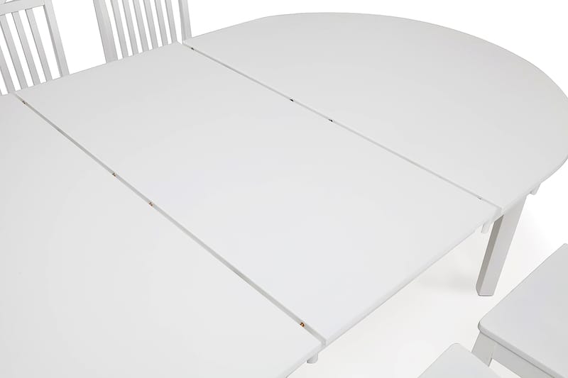 Matgrupp Lowisa Förlängningsbar 150 cm med 6 Emmie Stol - Vit|Grå - Möbler - Bord & matgrupp - Matgrupp
