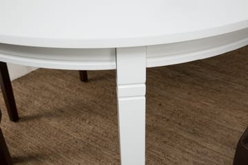 Matgrupp Lowisa Förlängningsbar 150 cm med 6 Hermione Fåtölj - Vit|Prun PU - Möbler - Bord & matgrupp - Matgrupp