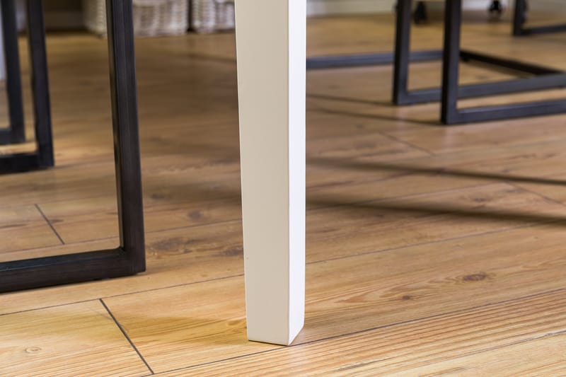 Matgrupp Lowisa Förlängningsbar 150 cm med 6 House Stol - Vit|Mörkbrun PU - Möbler - Bord & matgrupp - Matgrupp