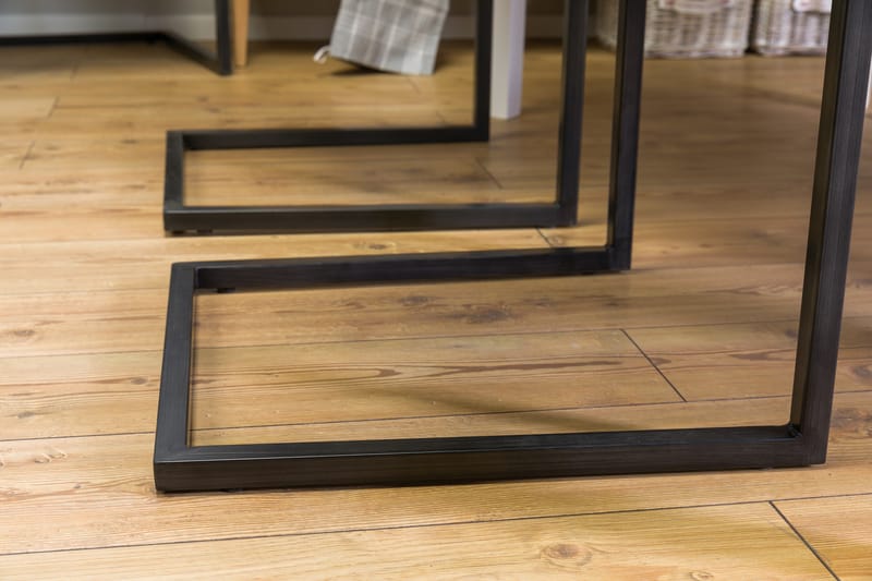 Matgrupp Lowisa Förlängningsbar 150 cm med 6 House Stol - Vit|Mörkbrun PU - Möbler - Bord & matgrupp - Matgrupp
