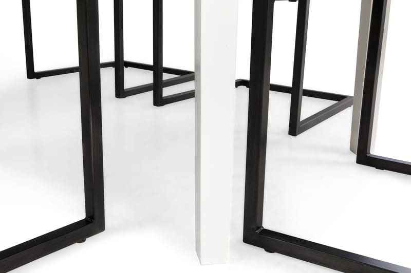 Matgrupp Lowisa Förlängningsbar 150 cm med 6 House Stol - Vit|Mörkbrun PU - Möbler - Bord & matgrupp - Matgrupp