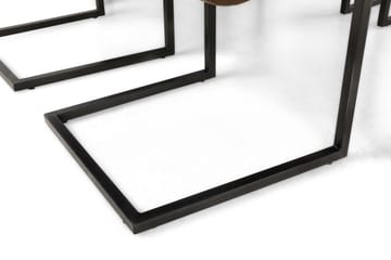 Matgrupp Lowisa Förlängningsbar 150 cm med 6 House Stol - Vit|Mörkbrun PU - Möbler - Bord & matgrupp - Matgrupp