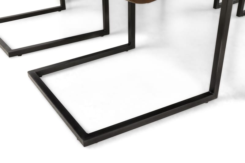 Matgrupp Lowisa Förlängningsbar 150 cm med 6 House Stol - Vit|Mörkbrun PU - Möbler - Bord & matgrupp - Matgrupp