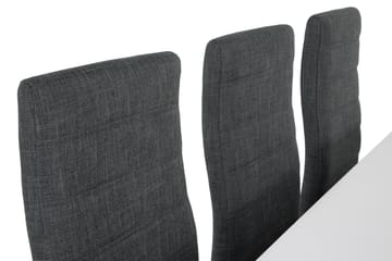 Matgrupp Lowisa Förlängningsbar 150 cm med 6 Jack Stol - Vit|Grå|Krom - Möbler - Bord & matgrupp - Matgrupp
