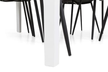Matgrupp Lowisa Förlängningsbar 150 cm med 6 Naira Stol - Vit|Svart - Möbler - Bord & matgrupp - Matgrupp