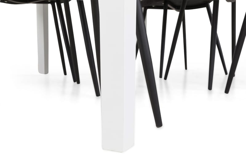 Matgrupp Lowisa Förlängningsbar 150 cm med 6 Naira Stol - Vit|Svart - Möbler - Bord & matgrupp - Matgrupp