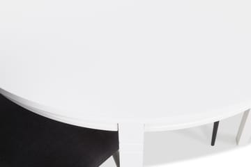 Matgrupp Lowisa Förlängningsbar 150 cm med 6 Naira Stol - Vit|Svart - Möbler - Bord & matgrupp - Matgrupp