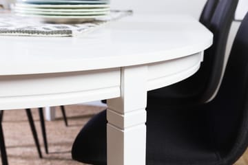 Matgrupp Lowisa Förlängningsbar 150 cm med 6 Naira Stol - Vit|Svart - Möbler - Bord & matgrupp - Matgrupp