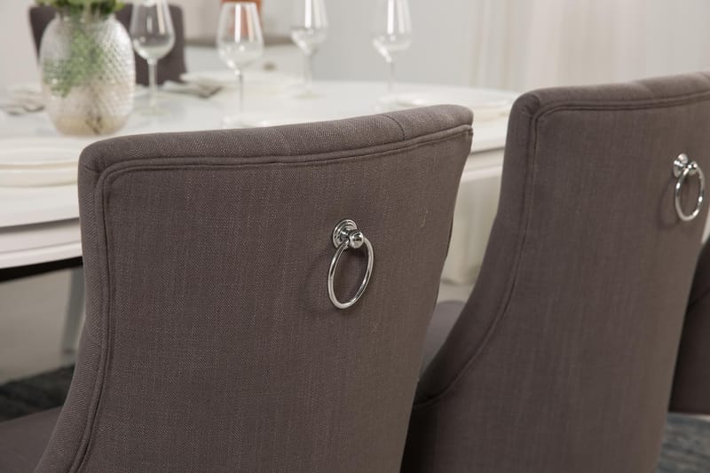 Matgrupp Lowisa Förlängningsbar 150 cm Oval + 6 Ophelia Stol - Grå|Vit - Möbler - Bord & matgrupp - Matgrupp