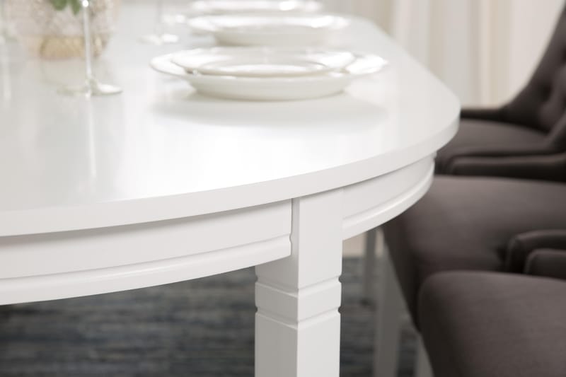 Matgrupp Lowisa Förlängningsbar 150 cm Oval + 6 Ophelia Stol - Grå|Vit - Möbler - Bord & matgrupp - Matgrupp