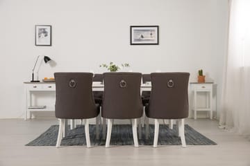 Matgrupp Lowisa Förlängningsbar 150 cm Oval + 6 Ophelia Stol - Grå|Vit - Möbler - Bord & matgrupp - Matgrupp