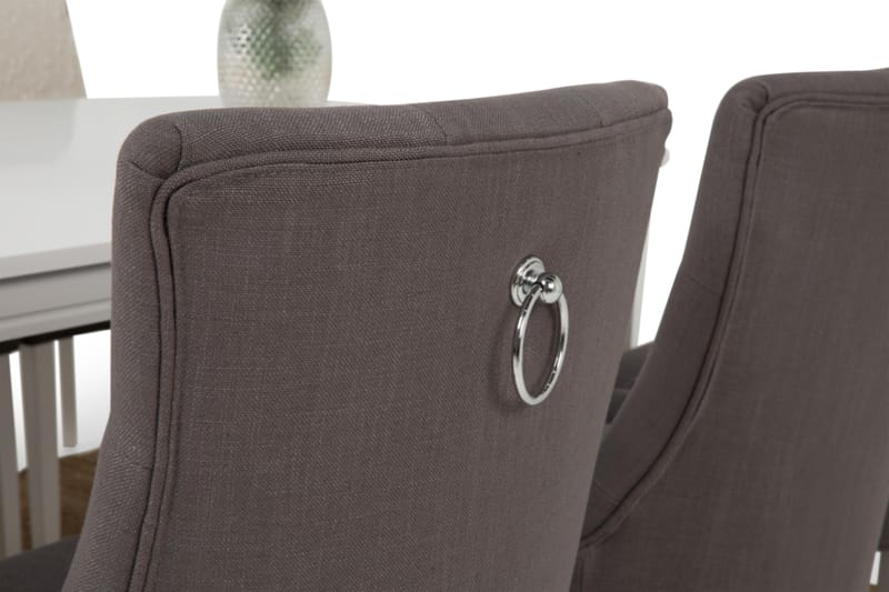Matgrupp Lowisa Förlängningsbar 150 cm Oval + 6 Ophelia Stol - Grå|Vit - Möbler - Bord & matgrupp - Matgrupp