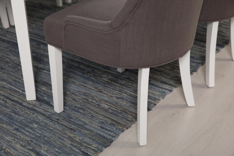 Matgrupp Lowisa Förlängningsbar 150 cm Oval + 6 Ophelia Stol - Grå|Vit - Möbler - Bord & matgrupp - Matgrupp